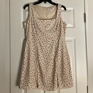 Cream and red floral dress